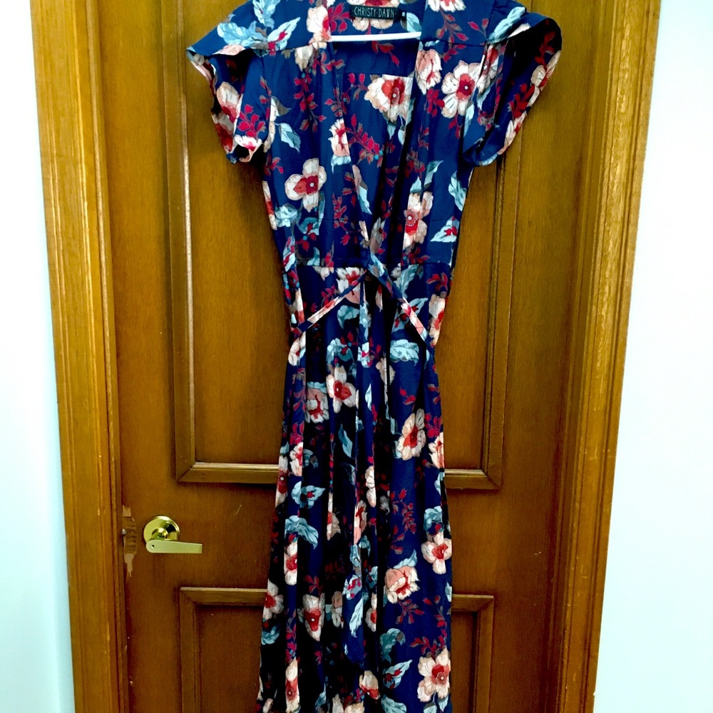 Christy Dawn Floral Maxi Dress - Blue and Red